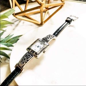 Geneva • Silver-tone Scroll Work Ladies Watch